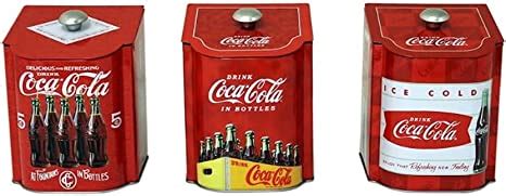 Tin Box 28875 Set of 3 Vintage Style Coca Cola Logo Tin 